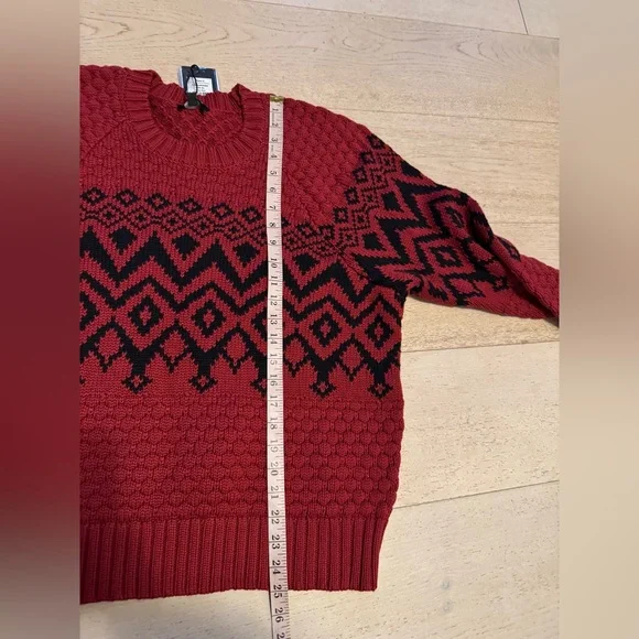 NWT Alp N Rock Selena II Crew Neck Sweater Deep Red Fair Isle Winter Ski XL